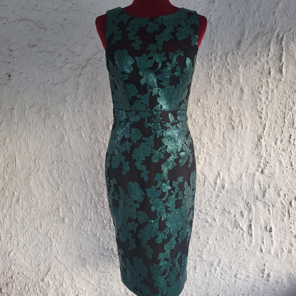 Elegant Green Floral Dress